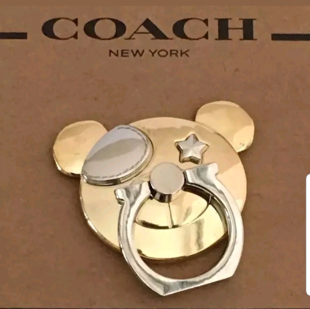 Coach Gold Bear with Eye Patch Star Phone Grip.